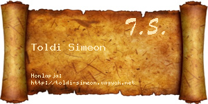 Toldi Simeon névjegykártya